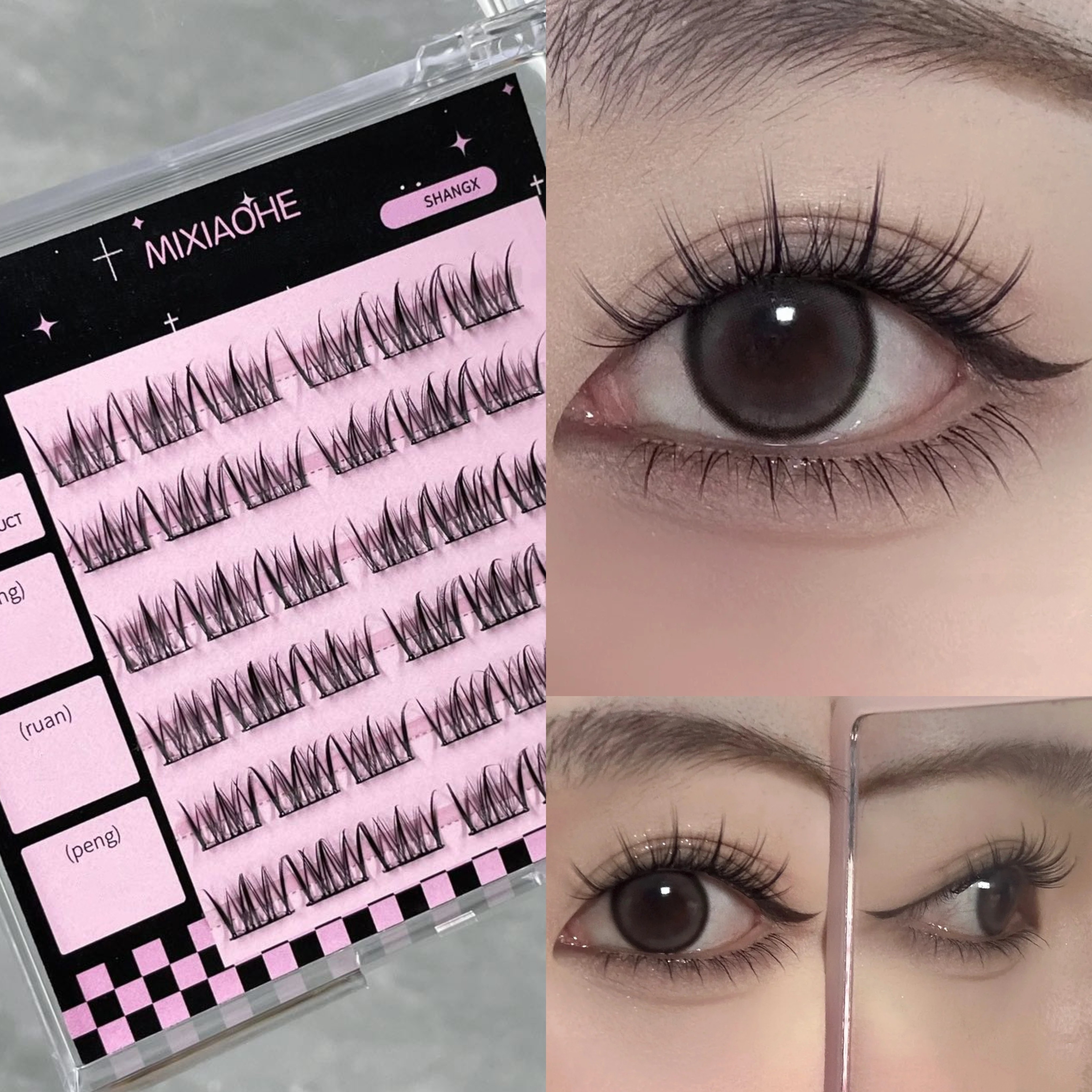 Eyelash Extension Natural - Mixiaohe Korean Pure Style Cluster Eyelashes