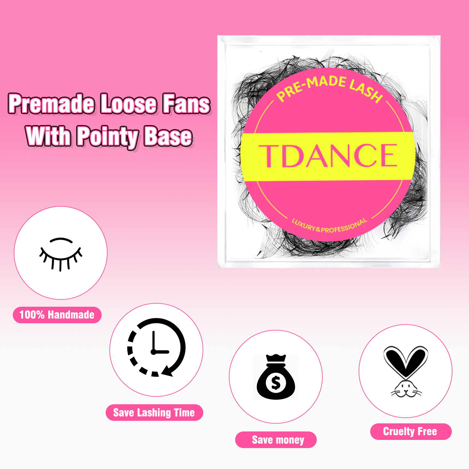 TDANCE 2000 Fans Loose Fan Eye - Eyelash Extension Medium 评论和价格