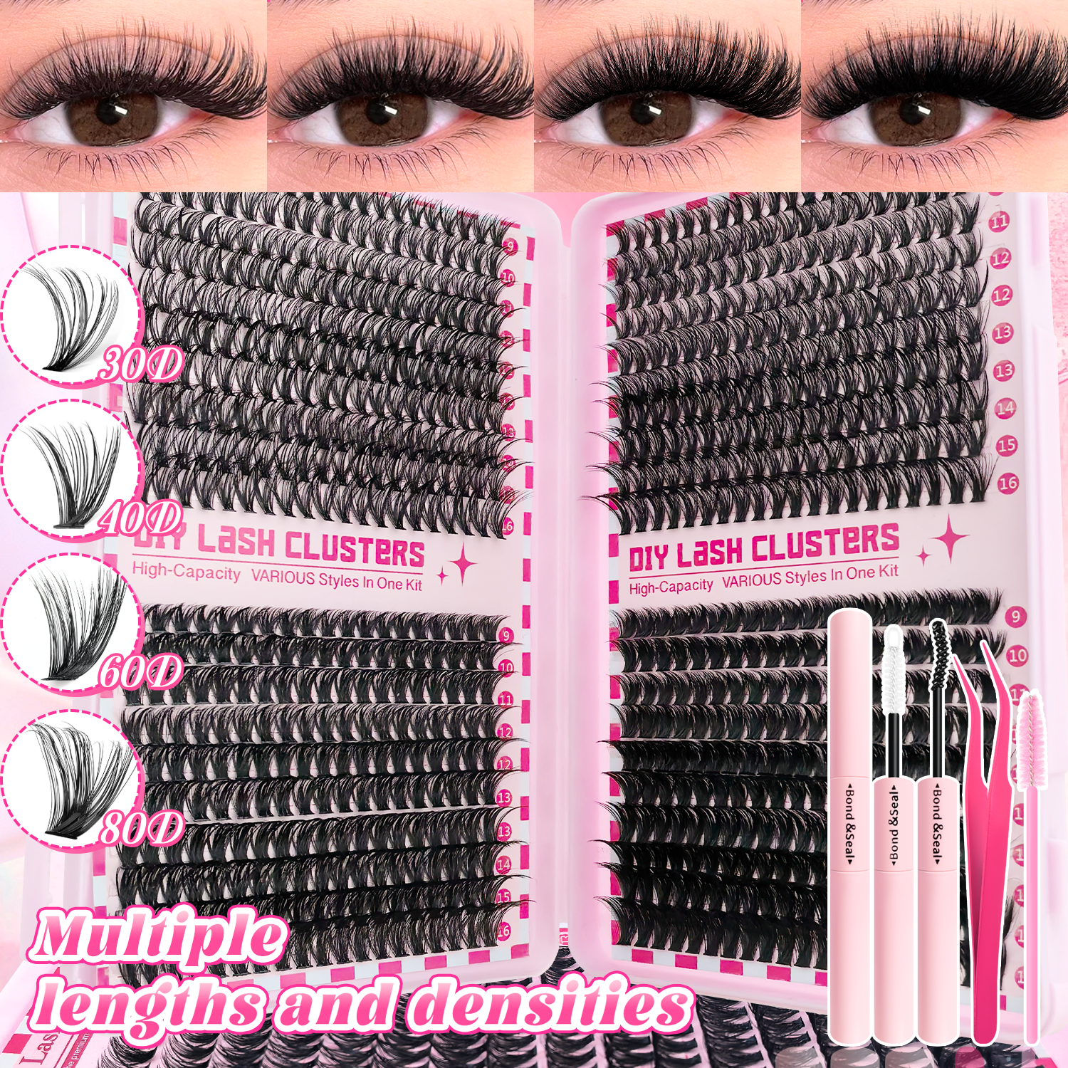 740/800PCS Eyelash Cluster Kit - Eyelash Extension Or Extensions 评论和价格