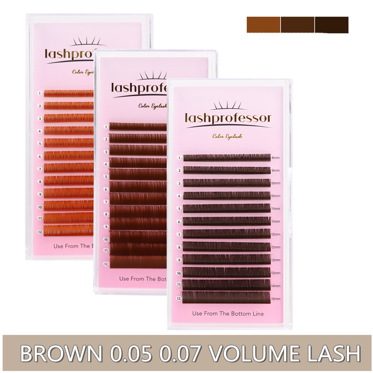 0.05 0.07 Light/Medium/Dark Br - Eyelash Extension Russian Volume 评论和价格