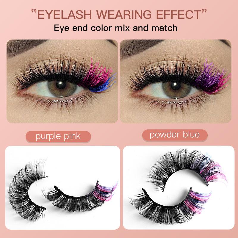 7 Pairs Colorful False Eyelash - Eyelash Extension Russian Volume 评论和价格