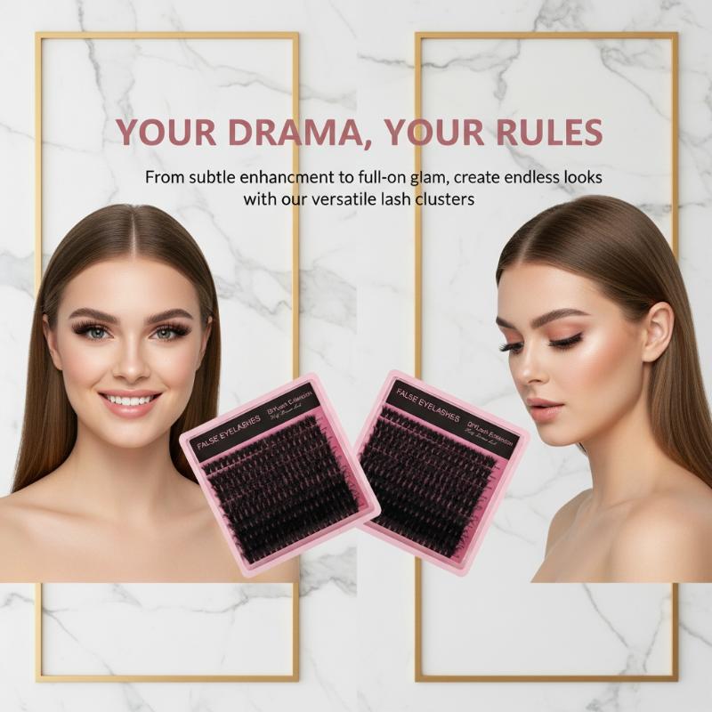 10Row 140 Clusters Fluffy Thic - Eyelash Extension Natural 评论和价格