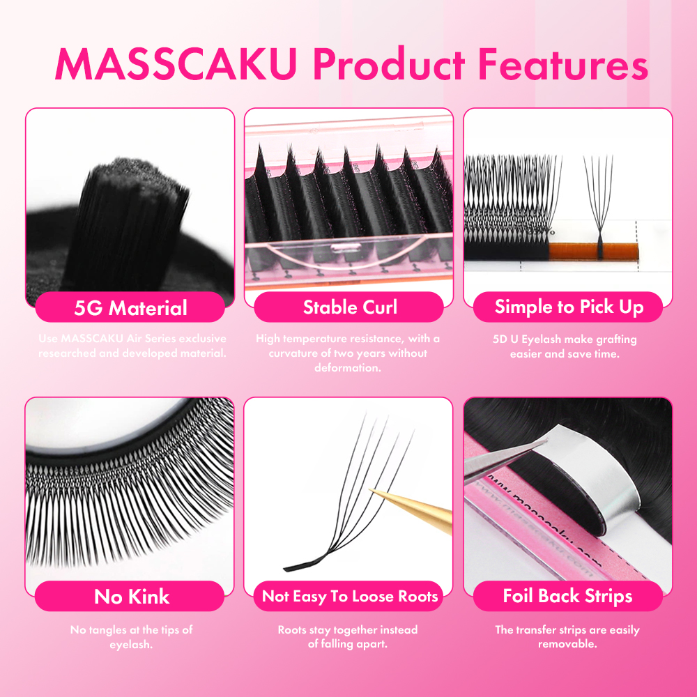 MASSCAKU 3D 4D 5D L/LU/M U-Sha - Eyelash Extension Yelix 评论和价格