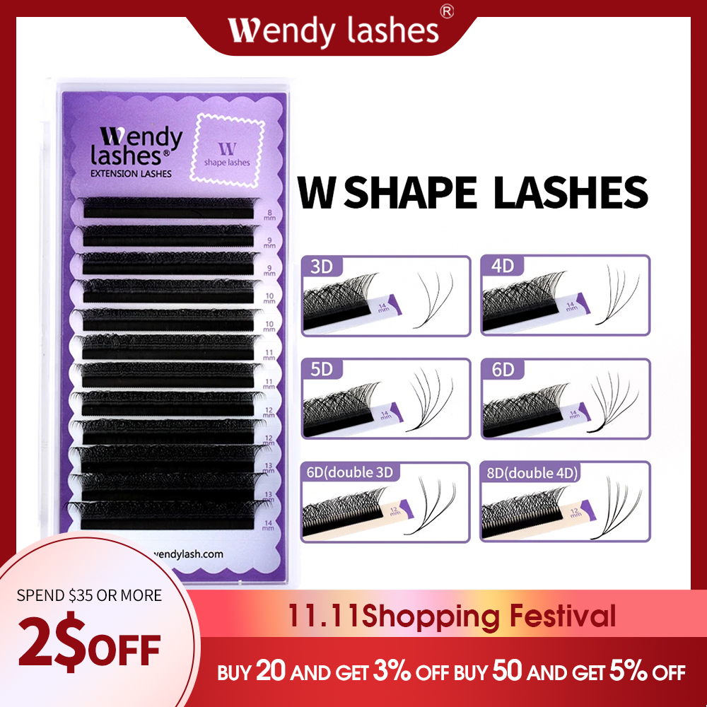 Wendy Lashes W Shape Bloom 3D/ - Eyelash Extension Yelix 评论和价格