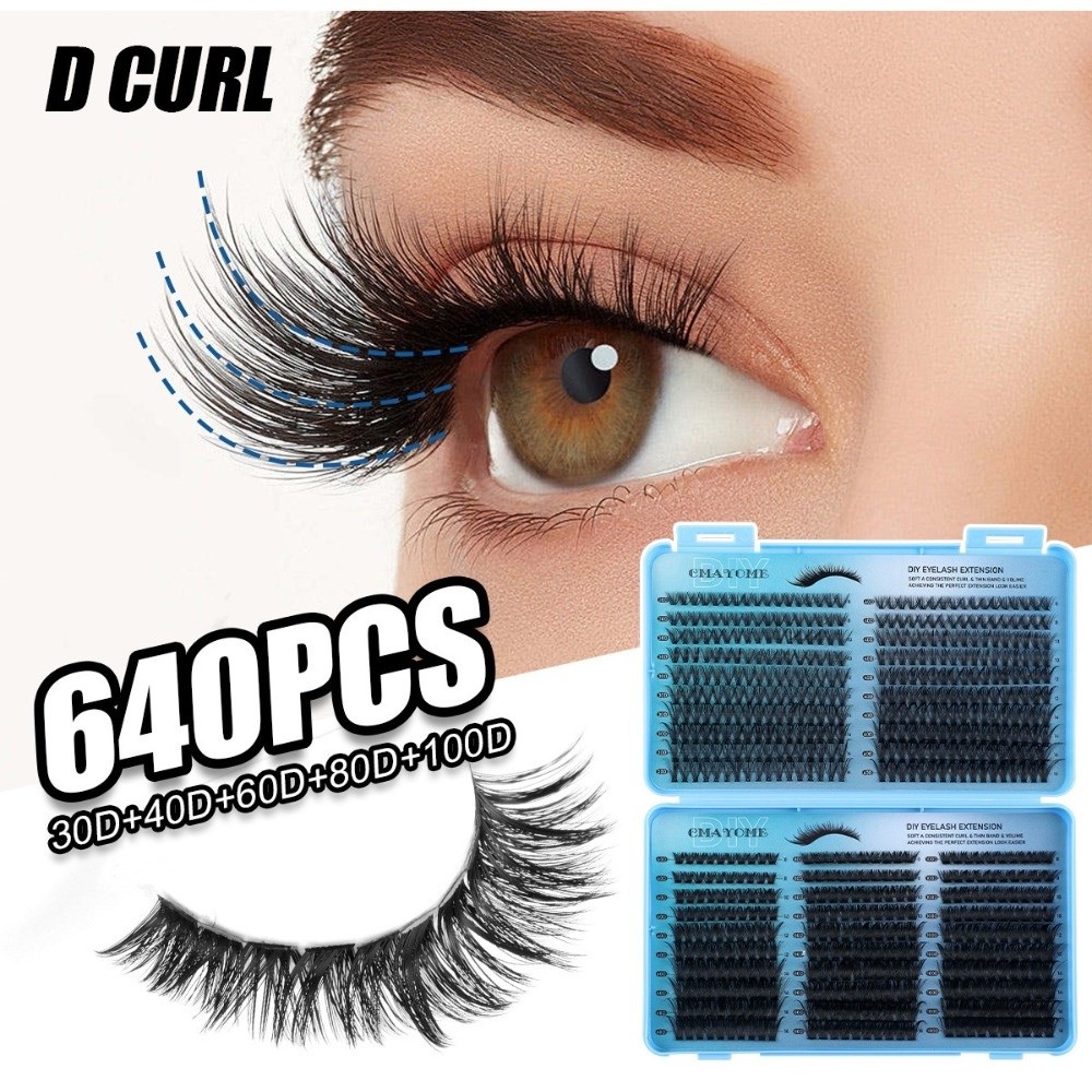 640Pcs 8-16mm Length False Eye - Eyelash Extension Volume 评论和价格