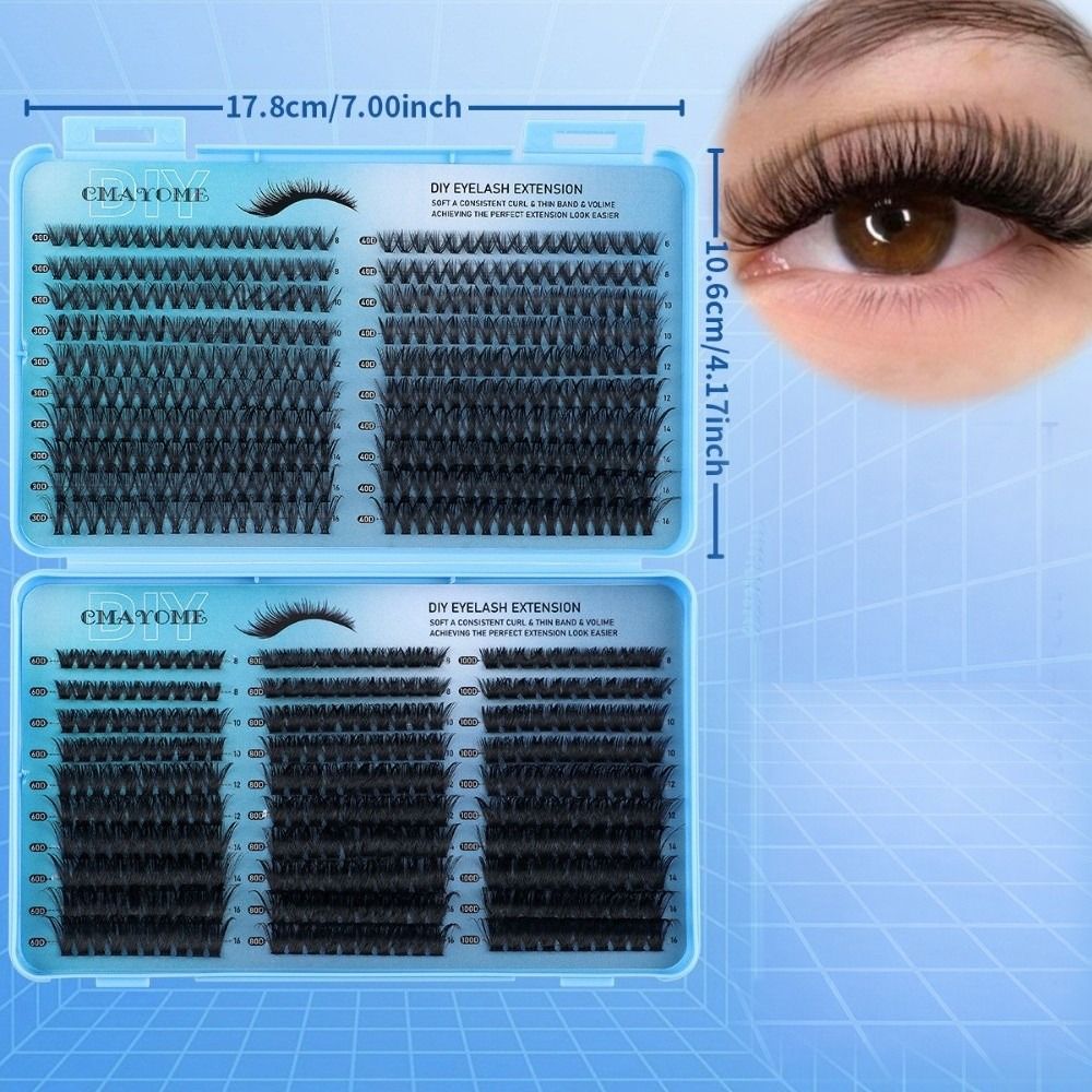 640Pcs 8-16mm Length False Eye - Eyelash Extension Volume 评论和价格