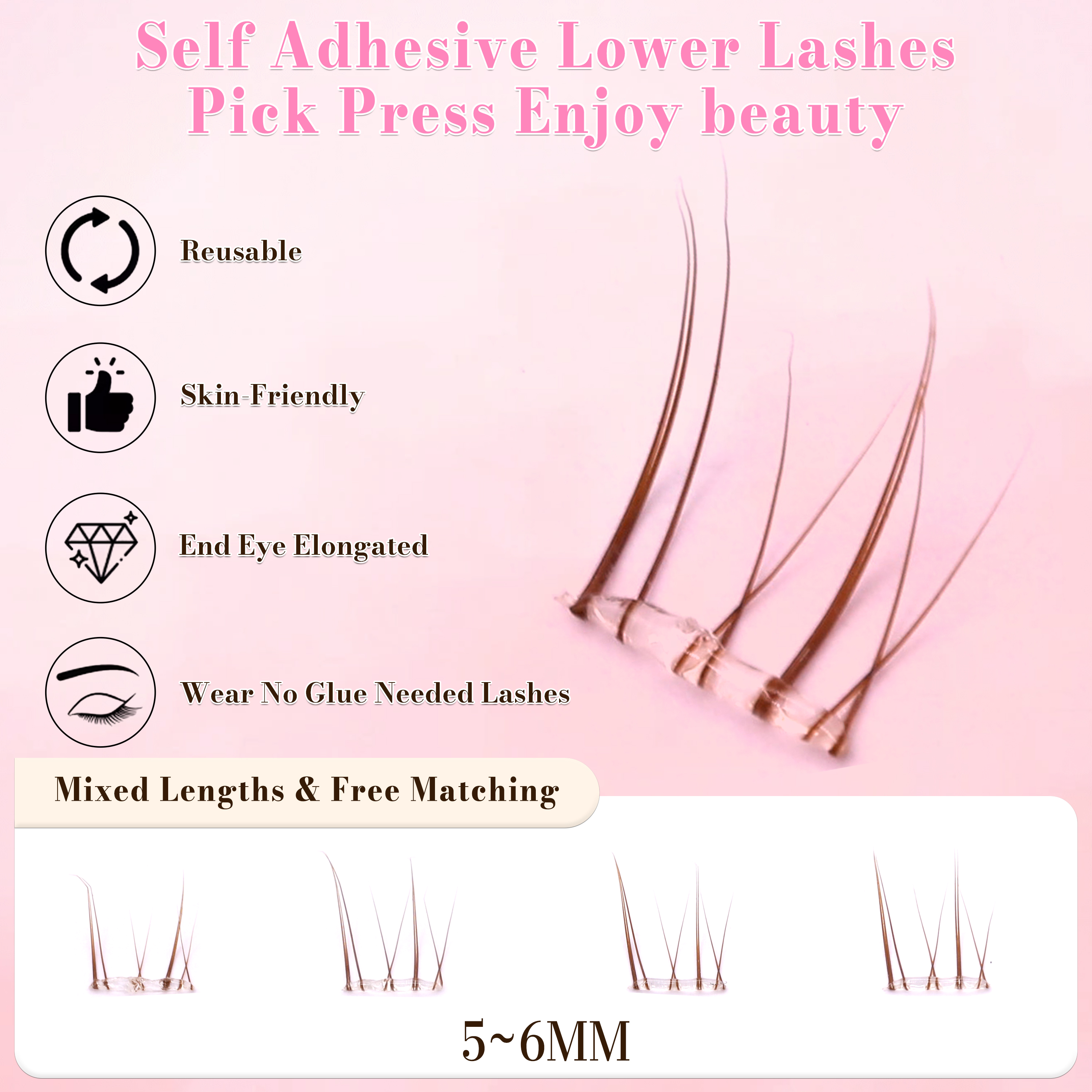 DIY Press-on No Glue Need 5Row - Eyelash Extension Glue Remover 评论和价格