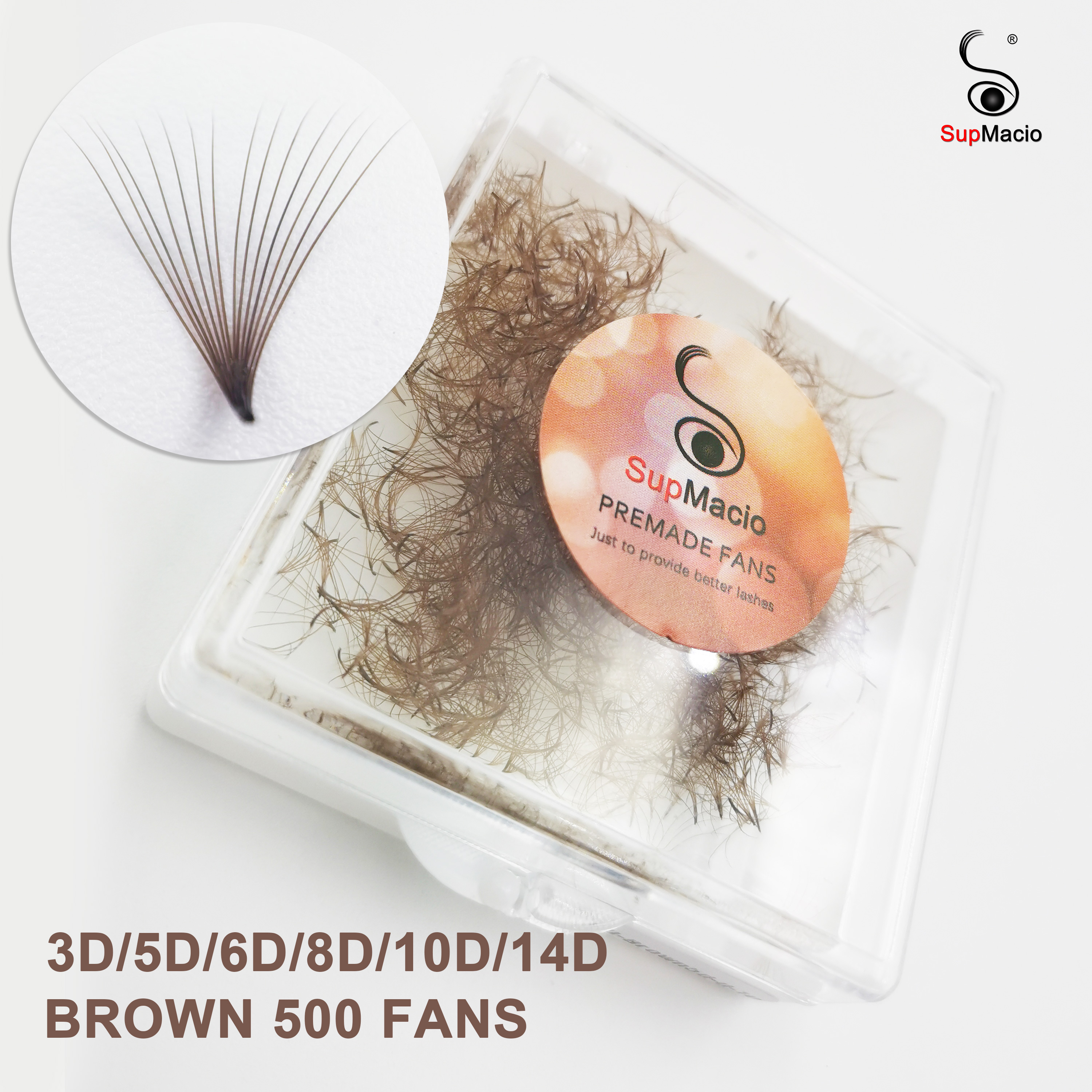 Supmacio Brown Loose Fan Lash  - Eyelash Extension Russian Volume 评论和价格