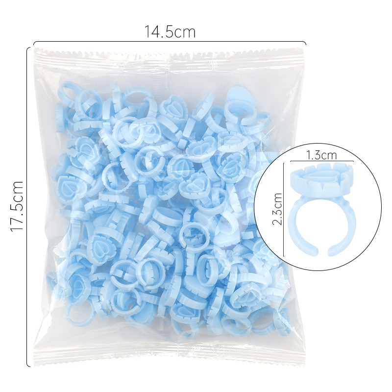 100Pcs Disposable Glue Ring Ho - Eyelash Extension Guide 评论和价格