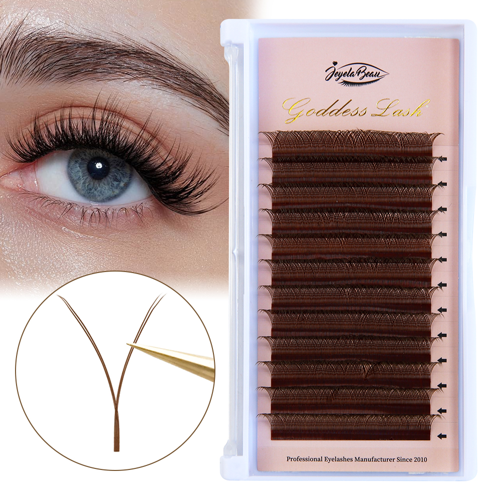 Goddess Brown YY Shape Lashes  - Eyelash Extension Yelix 评论和价格