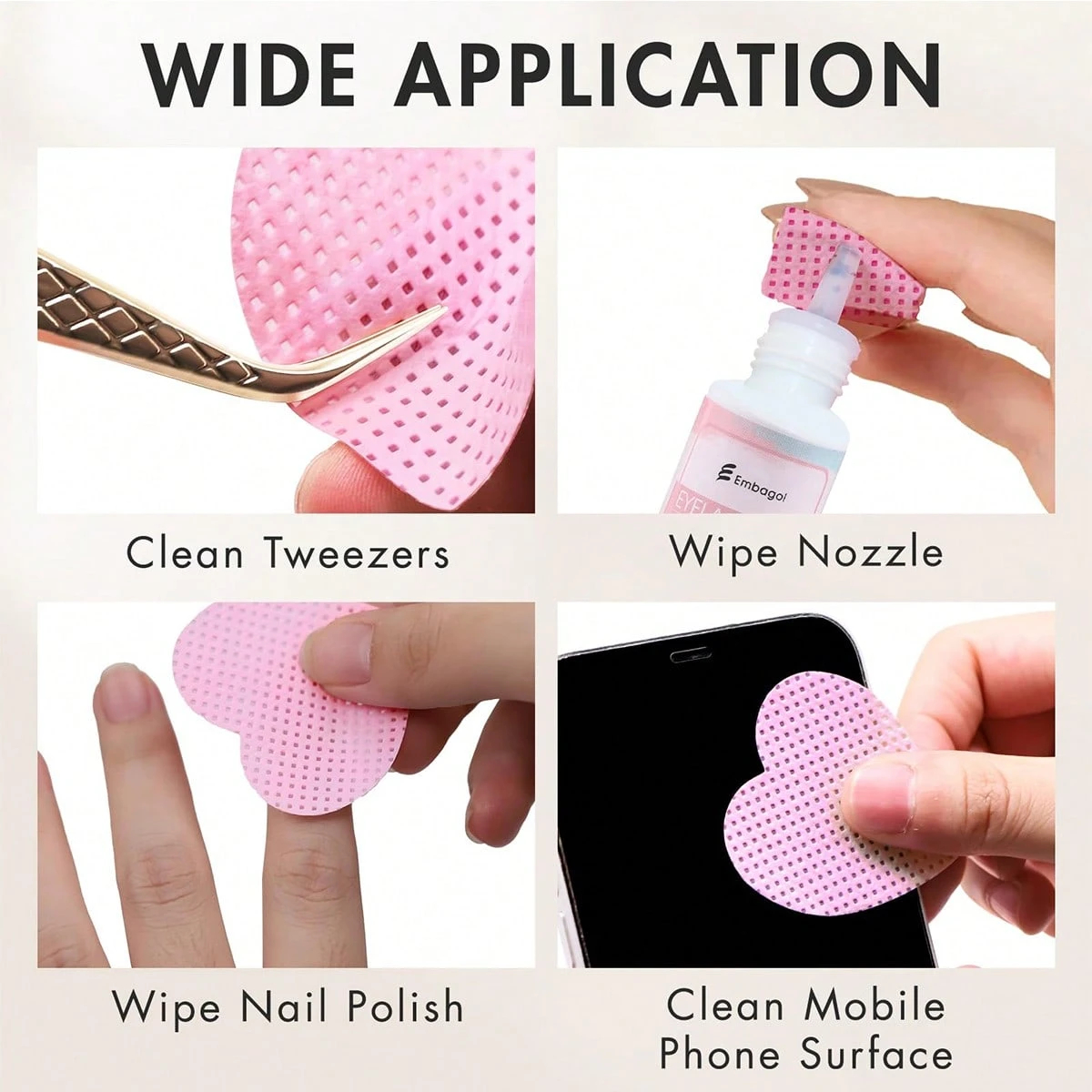 LINMANDA 200 Pieces of Lint-Fr - Eyelash Extension Glue Remover 评论和价格