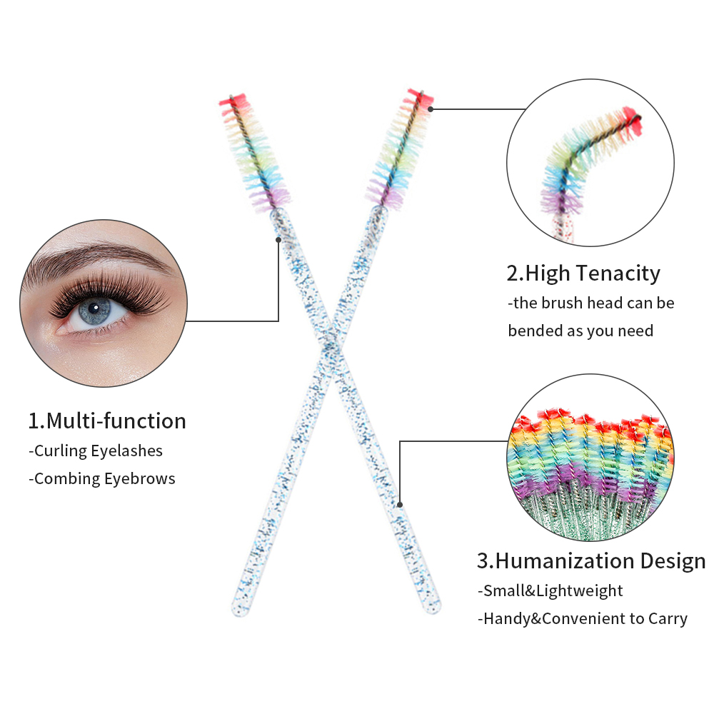 50PCS Rainbow Crystal Eyelash  - Eyelash Extension Guide 评论和价格