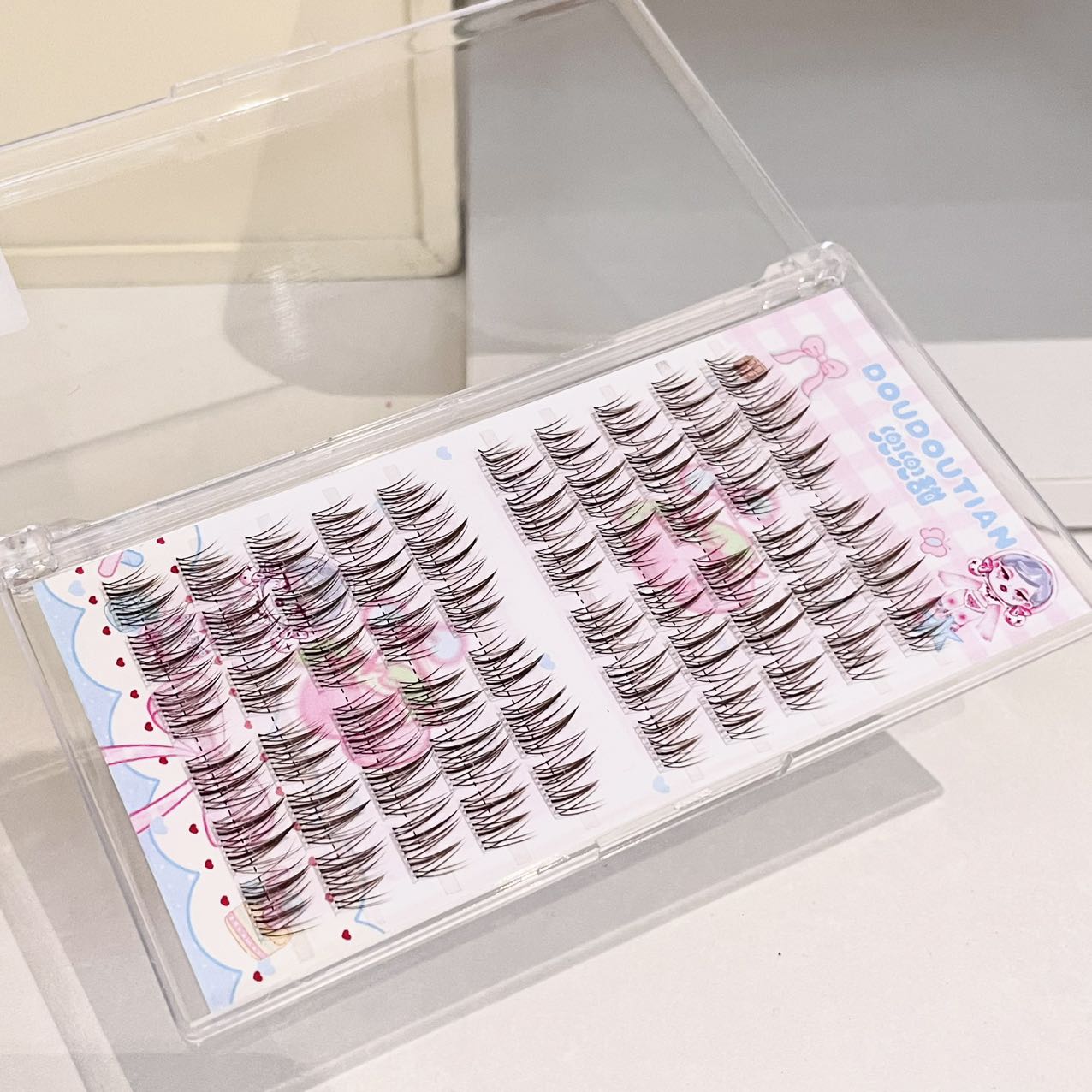 Doudoutian Brown Black Cluster - Eyelash Extension Natural 评论和价格