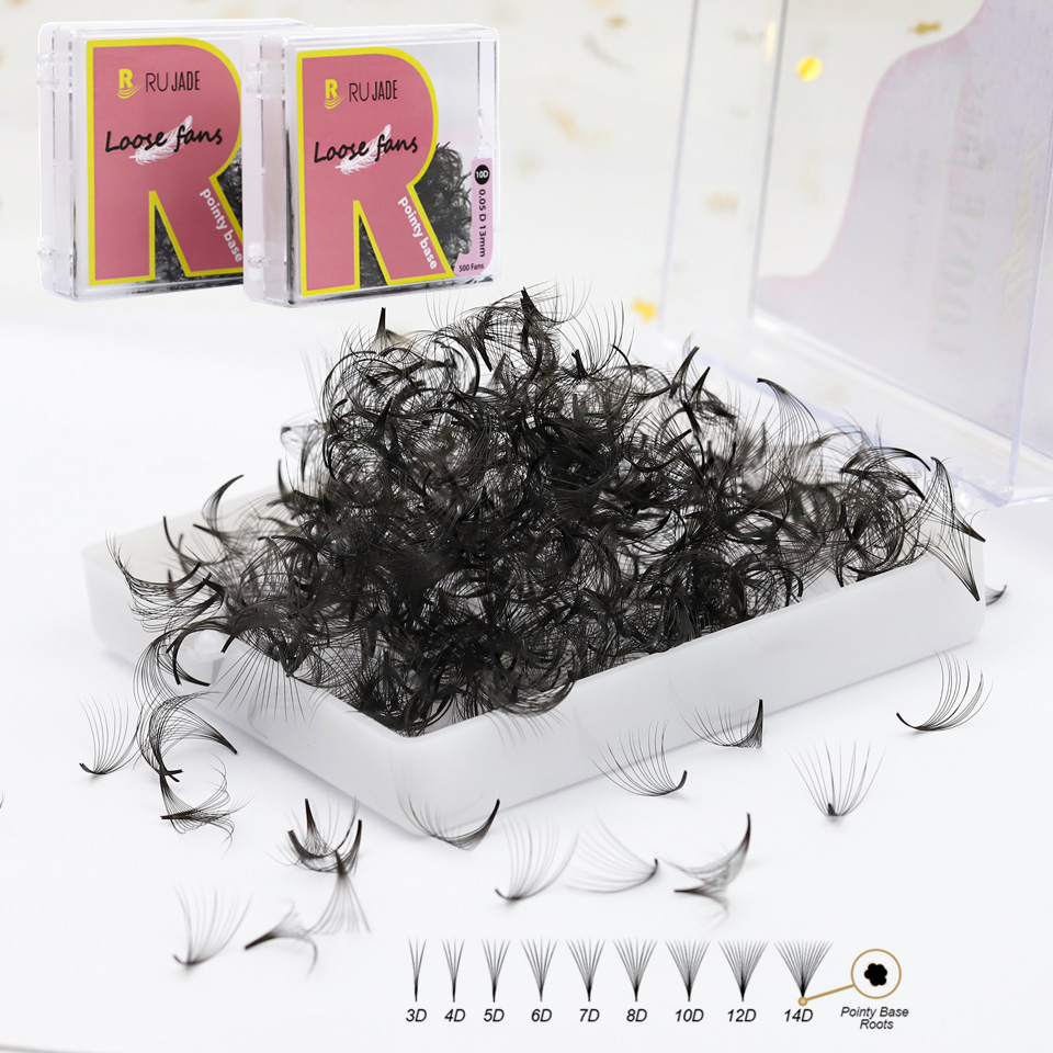 RUJADE Thin Pointy Base Premad - Eyelash Extension Russian Volume 评论和价格