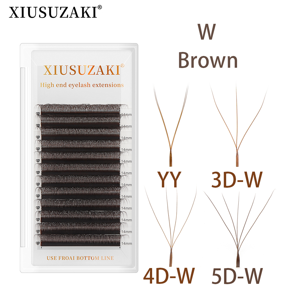 XIUSUZAKI Brown W Shaped 2D 3D - Eyelash Extension Yelix 评论和价格