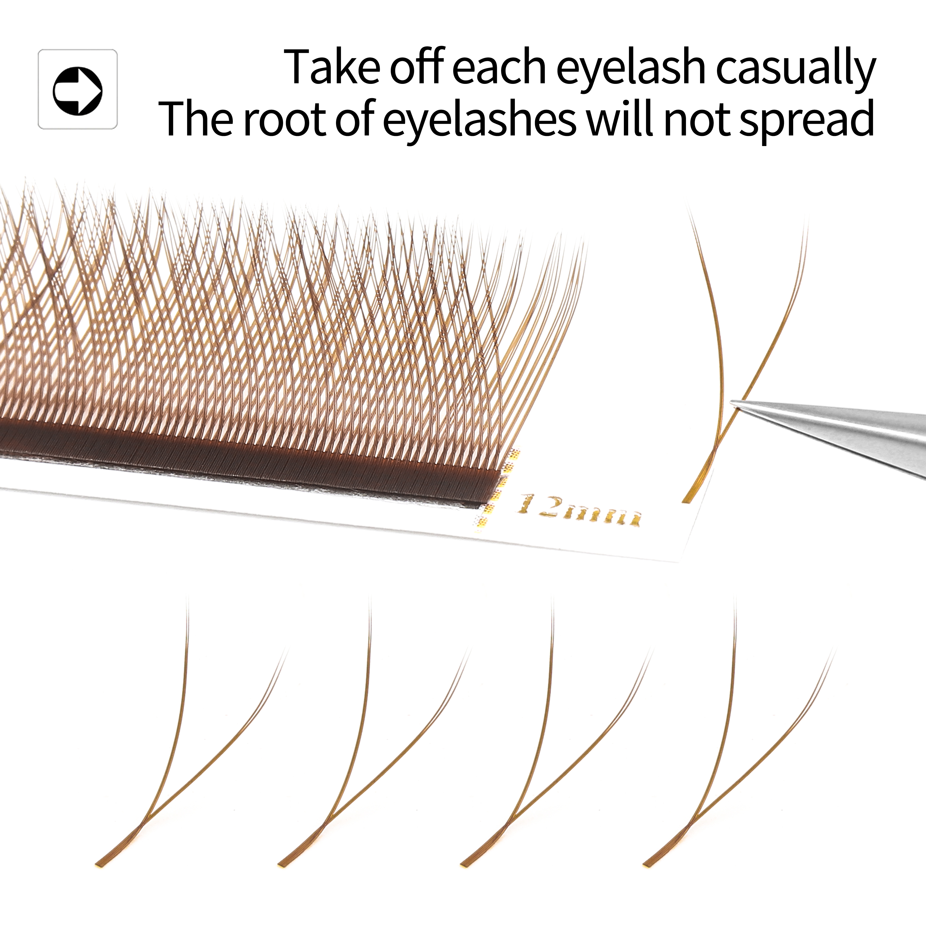 XIUSUZAKI Brown W Shaped 2D 3D - Eyelash Extension Yelix 评论和价格