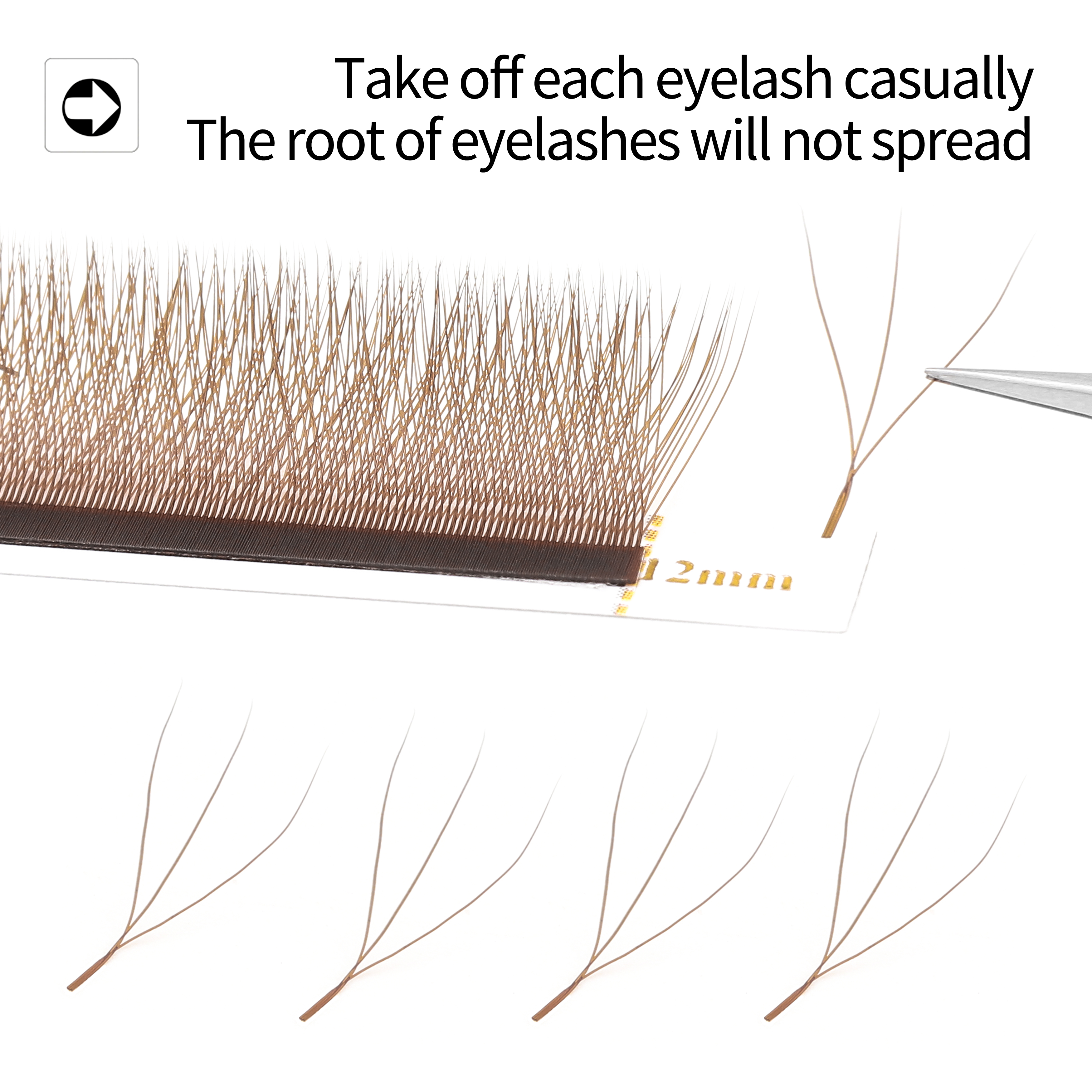 XIUSUZAKI Brown W Shaped 2D 3D - Eyelash Extension Yelix 评论和价格