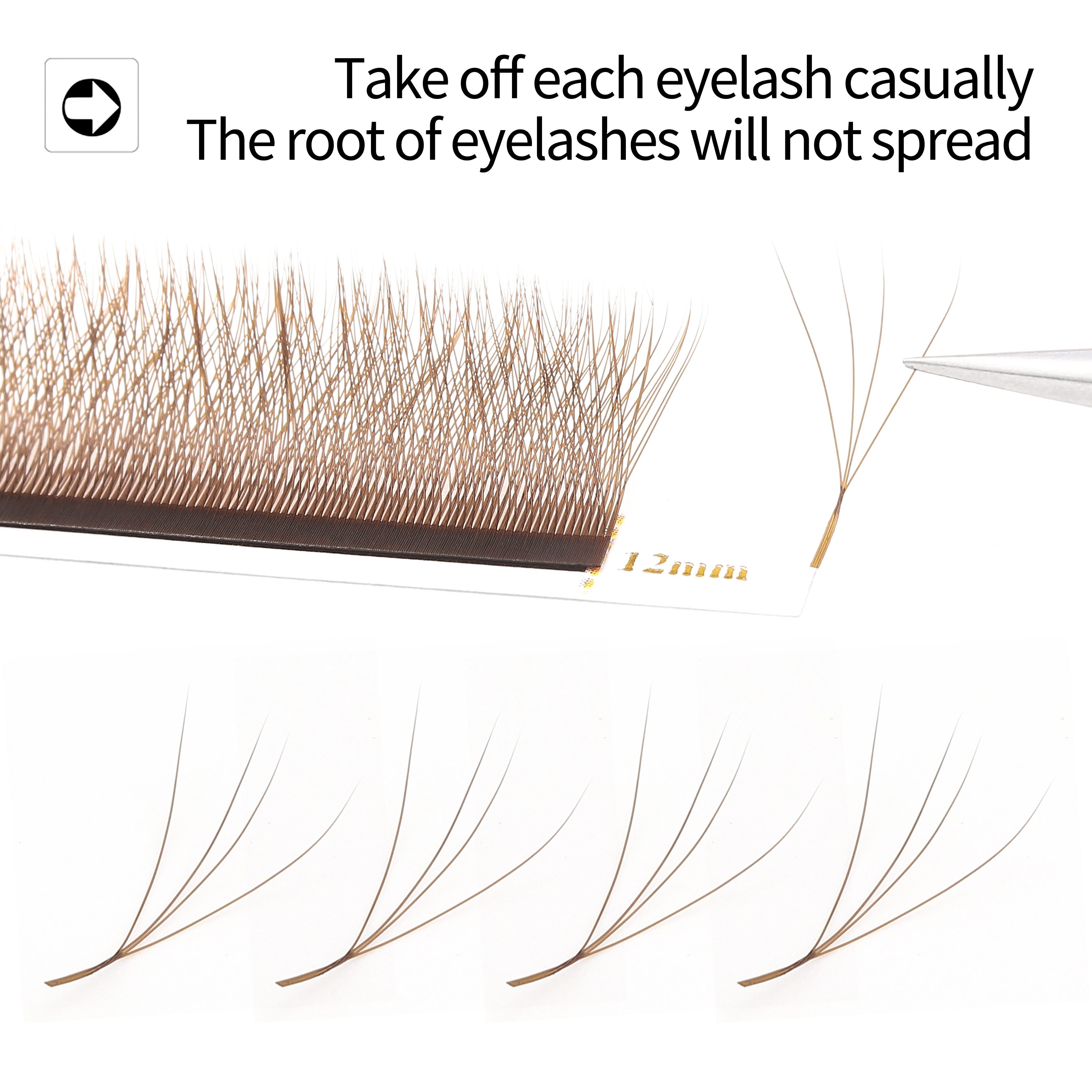 XIUSUZAKI Brown W Shaped 2D 3D - Eyelash Extension Yelix 评论和价格