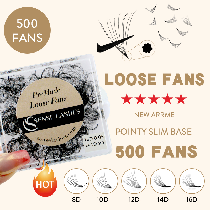 500 Fans Handmade Loose Premad - Eyelash Extension Medium 评论和价格