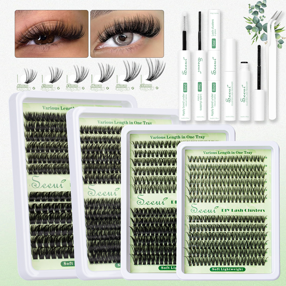 Cluster Lashes Kit Individual  - Eyelash Extension Volume 评论和价格