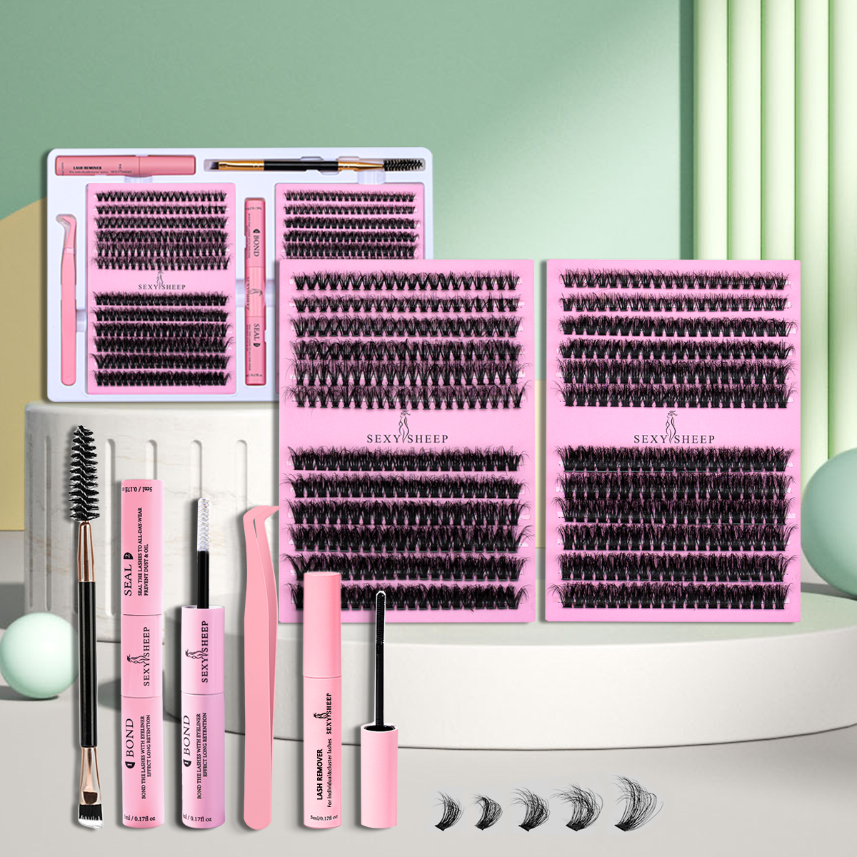 DIY False Eyelashes Clusters E - Eyelash Extension Glue Remover 评论和价格