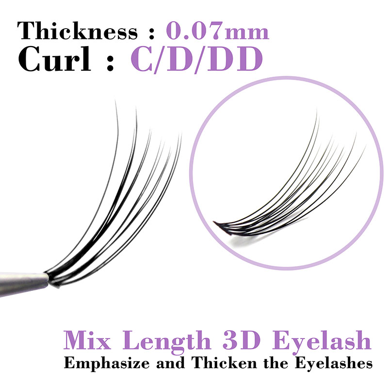Kimcci C/D/DD Curl Mix Length  - Eyelash Extension Russian Volume 评论和价格