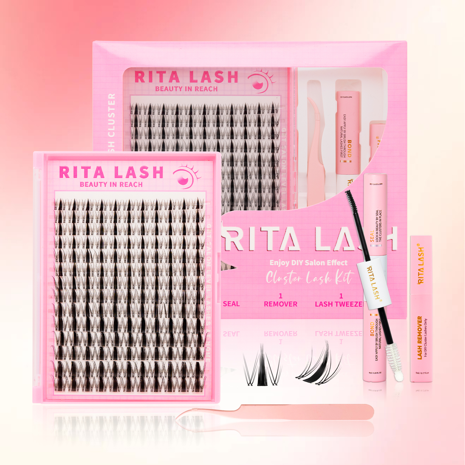 RITALASH 154pcs D Curl Cluster - Eyelash Extension Volume 评论和价格