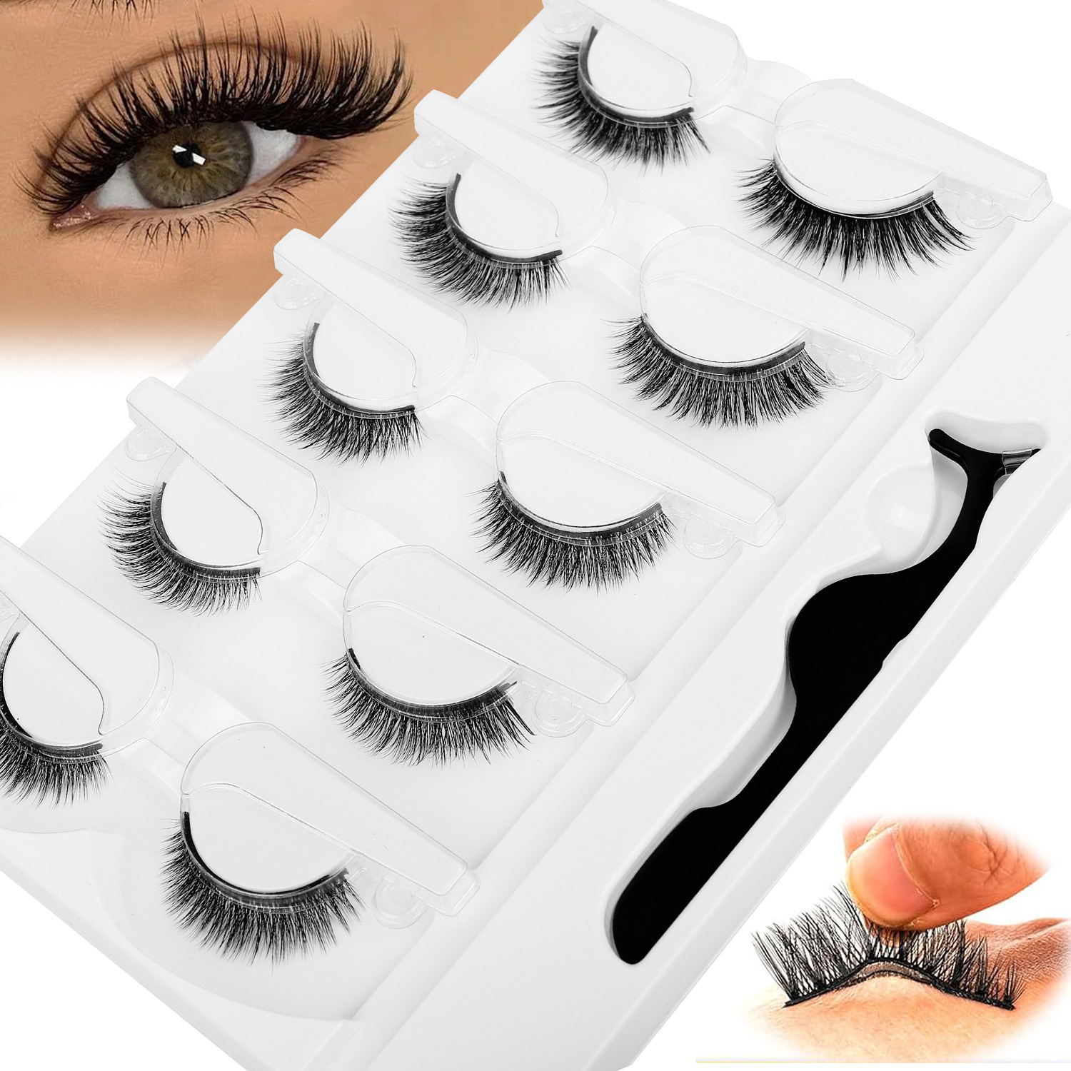 5 Pairs Glue-free Self-adhesiv - Eyelash Extension Glue Remover 评论和价格