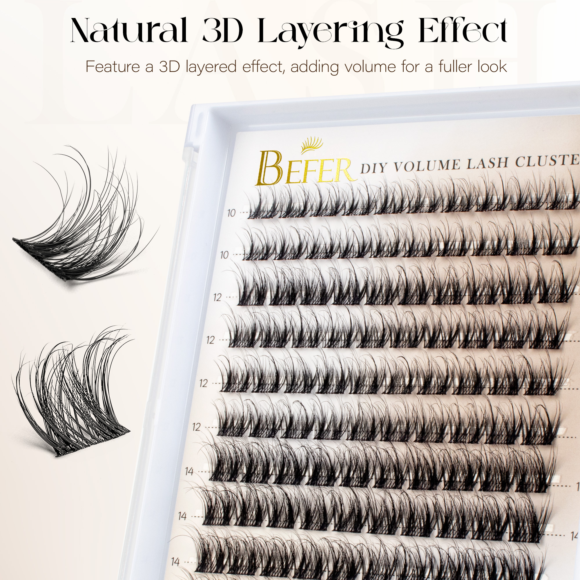 Befer Natural Lashes Clusters  - Eyelash Extension Natural 评论和价格