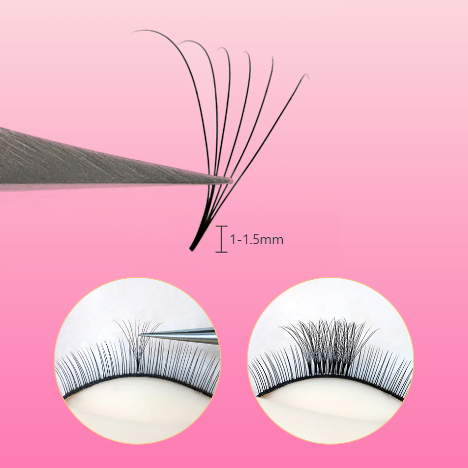 500 Fans Loose Fan Lashes Exte - Eyelash Extension Medium 评论和价格