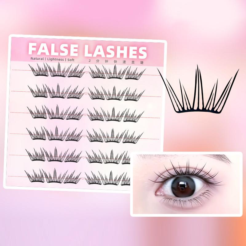 6 Rows Dense Natural False Eye - Eyelash Extension Natural 评论和价格