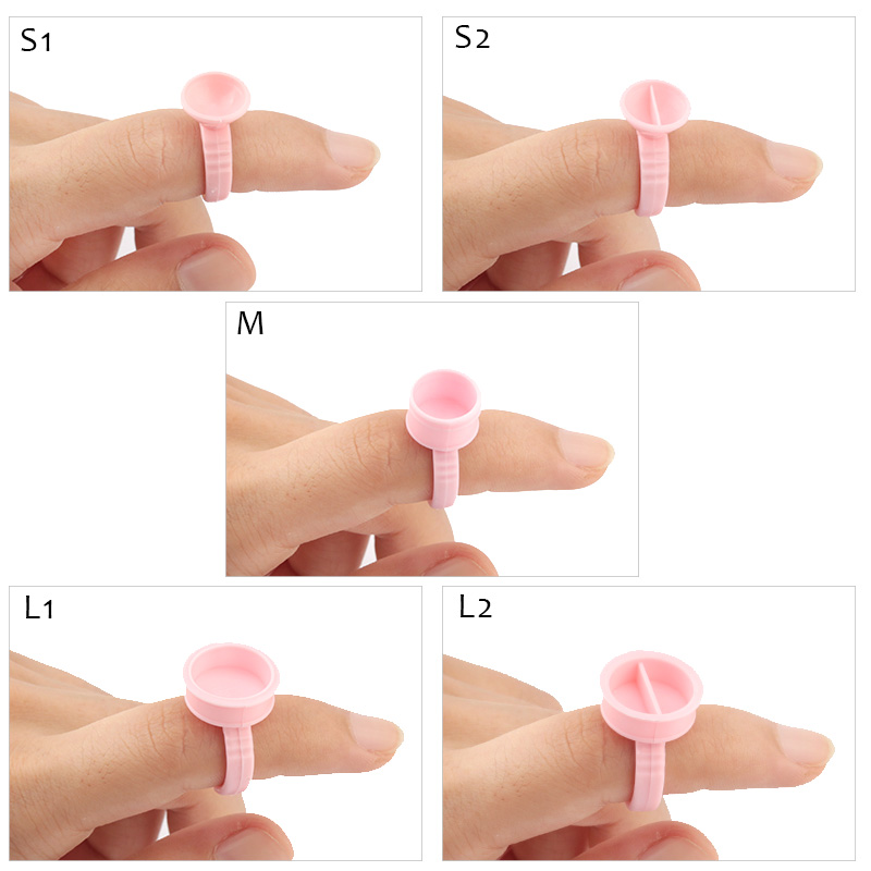 100pcs Disposable Glue Rings P - Eyelash Extension Guide 评论和价格